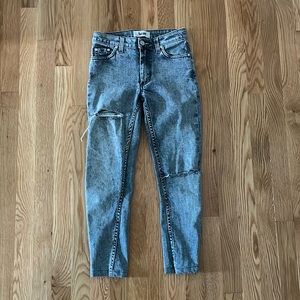 Acne Studios Grey Acid Wash Distressed Flex London Boyfriend Cute Jeans Size 24